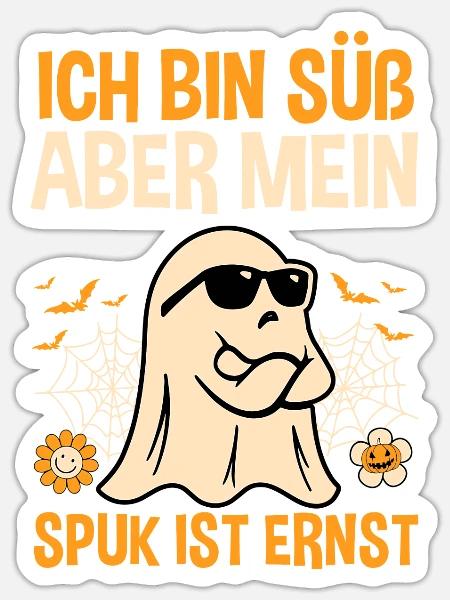 Halloweenkostüm Geist Halloween - Sticker Größe S (10 x 10 cm) - Mattweiß