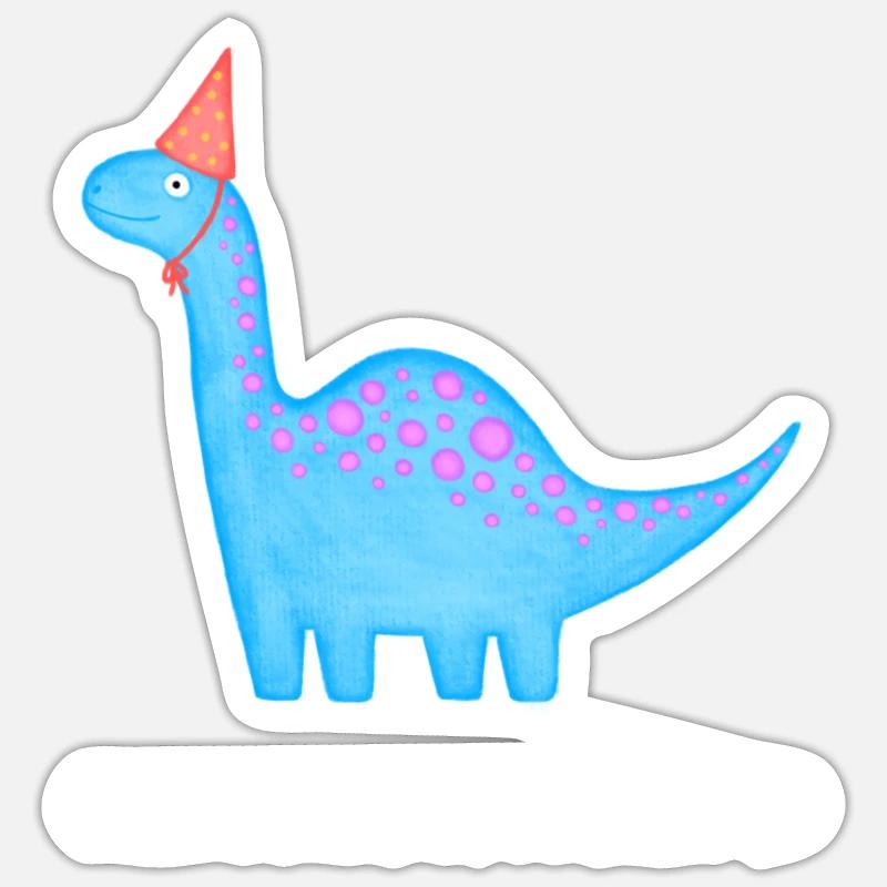 Geburtstagskind Brachiosaurus Dino Geburtstag - Sticker Größe S (10 x 10 cm) - Mattweiß