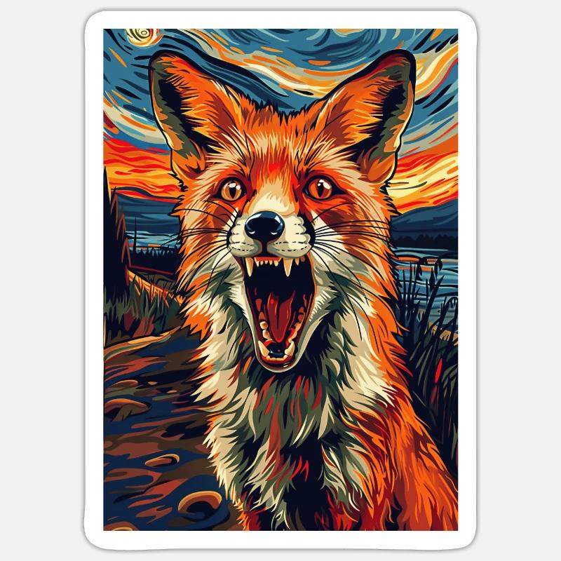 Fuchs - Sticker Größe S (10 x 10 cm) - Mattweiß
