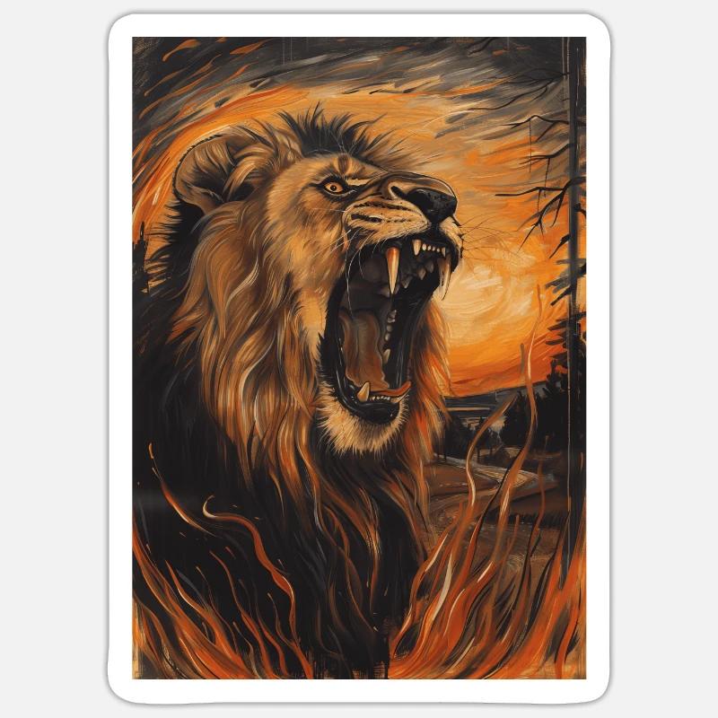 Löwe - Sticker Größe S (10 x 10 cm) - Mattweiß
