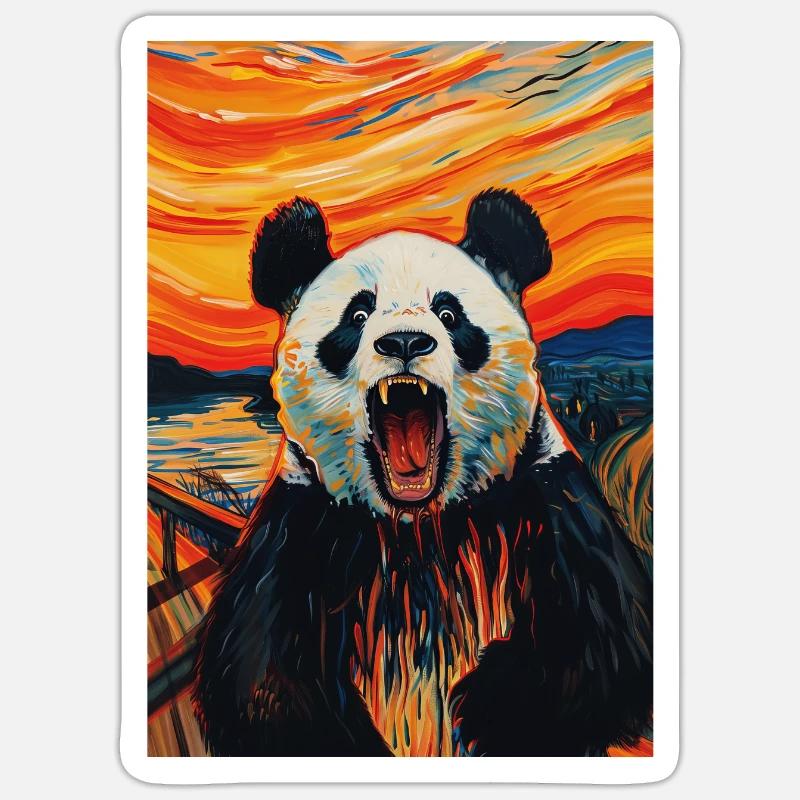 Panda - Sticker Größe S (10 x 10 cm) - Mattweiß