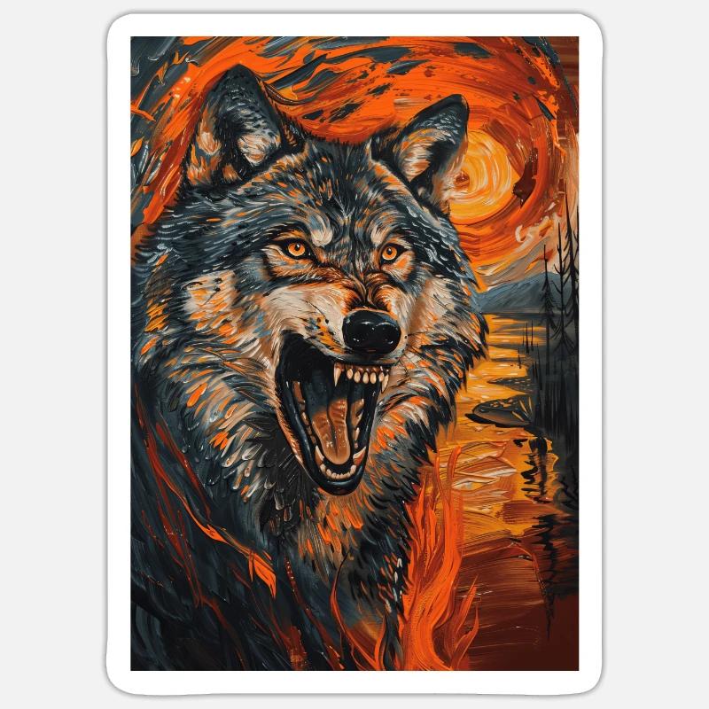 Wolf - Sticker size S (10 x 10 cm) - white matte