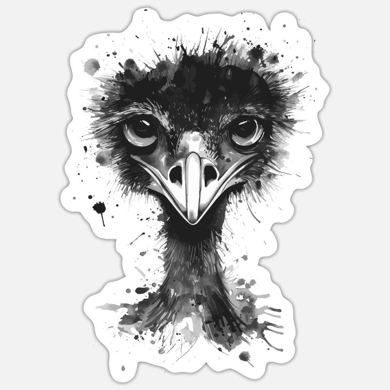 Emu - Sticker size S (10 x 10 cm) - white matte