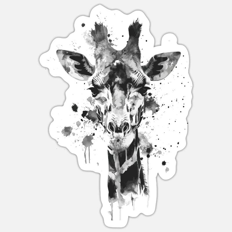 Giraffe - Sticker Größe S (10 x 10 cm) - Mattweiß