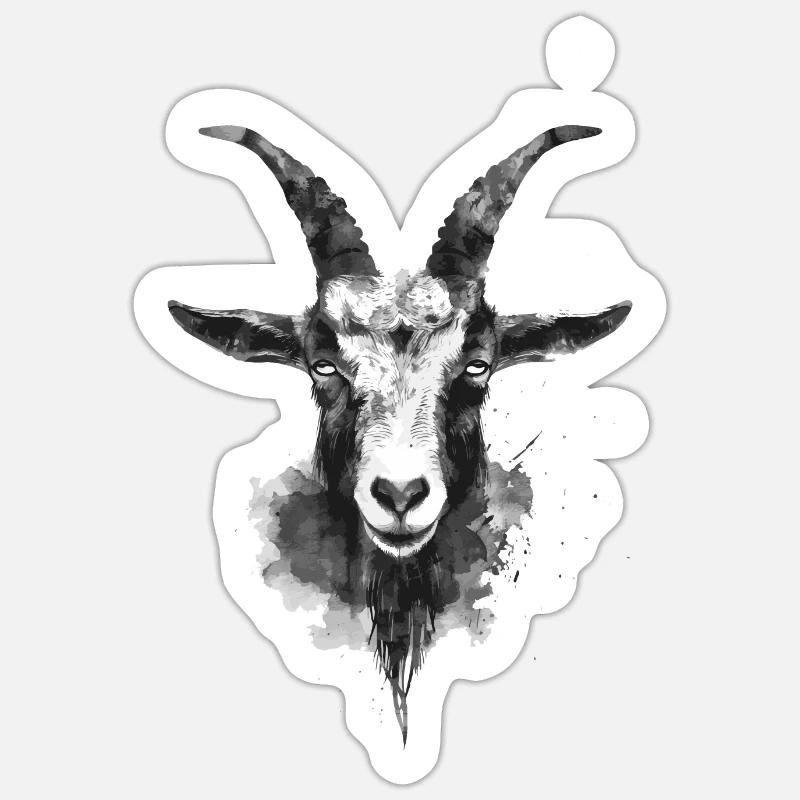 Ziege - Sticker Größe S (10 x 10 cm) - Mattweiß