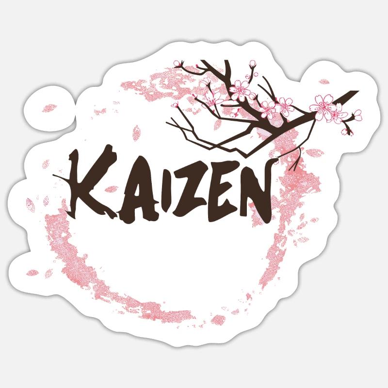 Hiragana Katakana Kaizen-methode Kaizen - Sticker taille S (10 x 10 cm) - blanc mat