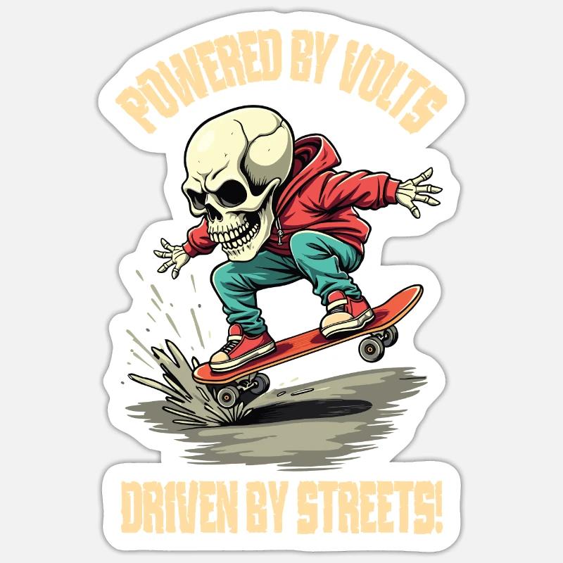 Planche à roulettes E - Sticker taille S (10 x 10 cm) - blanc mat