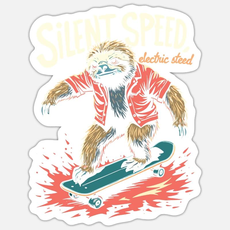 E Skateboard - Sticker Größe S (10 x 10 cm) - Mattweiß