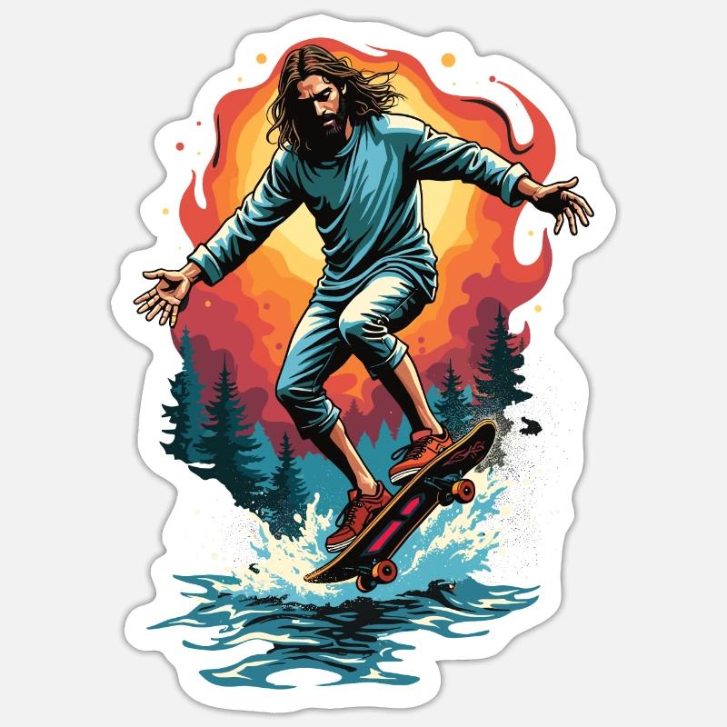 Planche à roulettes E Sticker taille S (10 x 10 cm)