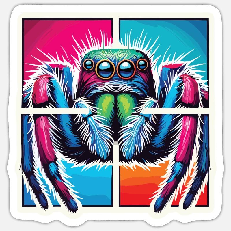 Araignée - Sticker taille S (10 x 10 cm) - blanc mat