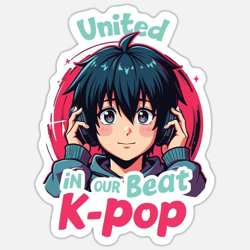 K-Pop - Sticker taille S (10 x 10 cm) - blanc mat