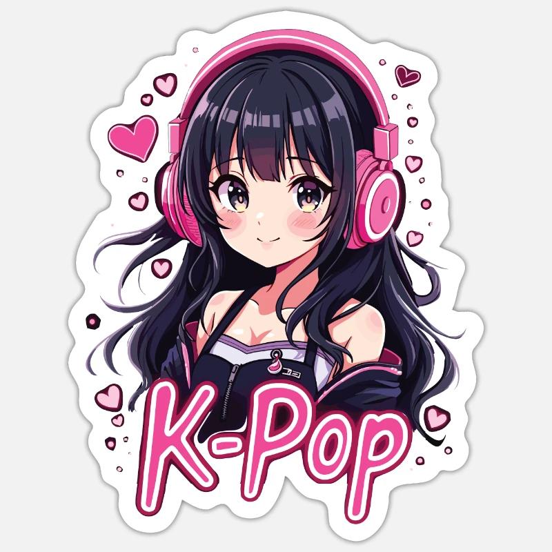 K-Pop - Sticker Größe S (10 x 10 cm) - Mattweiß
