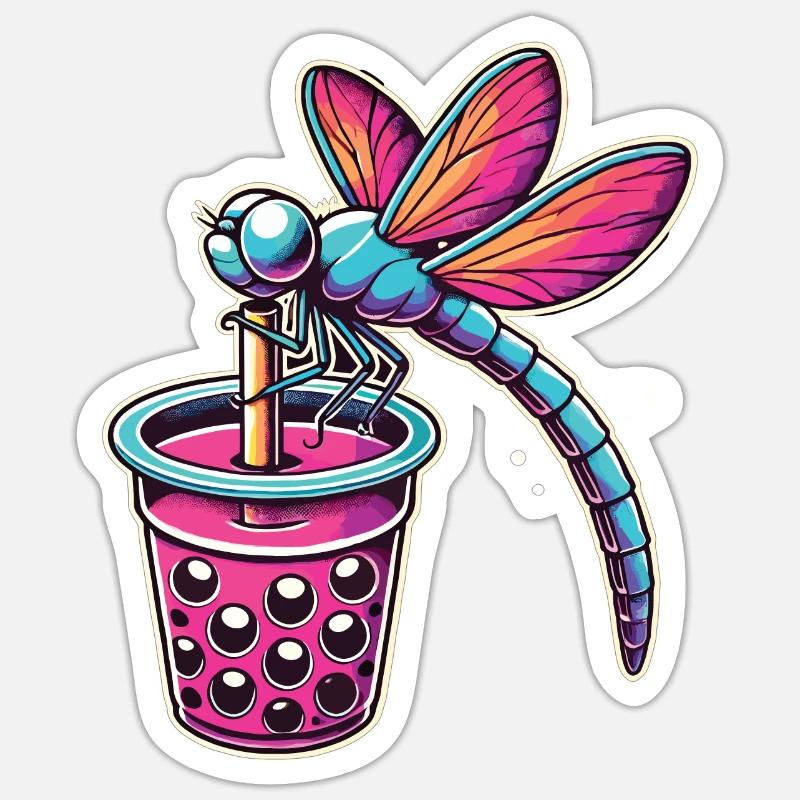 Bubble Tea - Sticker Größe S (10 x 10 cm) - Mattweiß