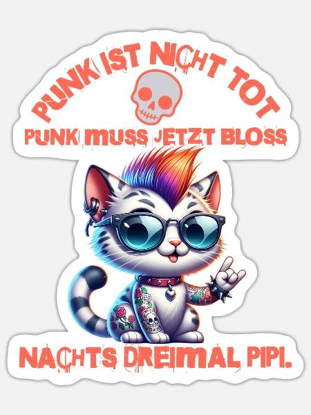 Punk Rock - Ich bin alt aber Punk ist nicht tot - Sticker Größe S (10 x 10 cm) - Mattweiß