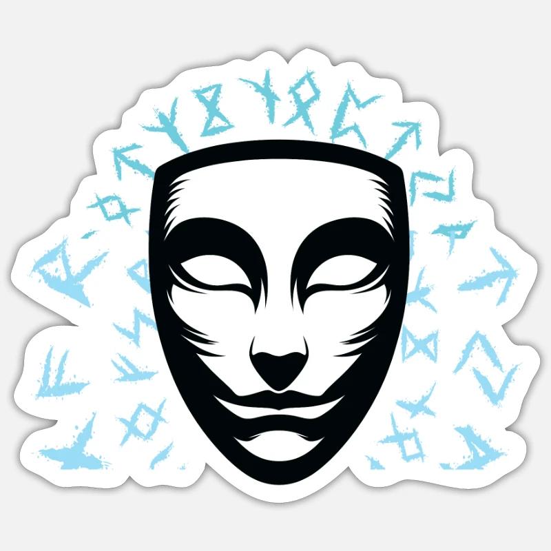 Abstrakte Maske Silhouette Masque abstrait Sticker taille S (10 x 10 cm)