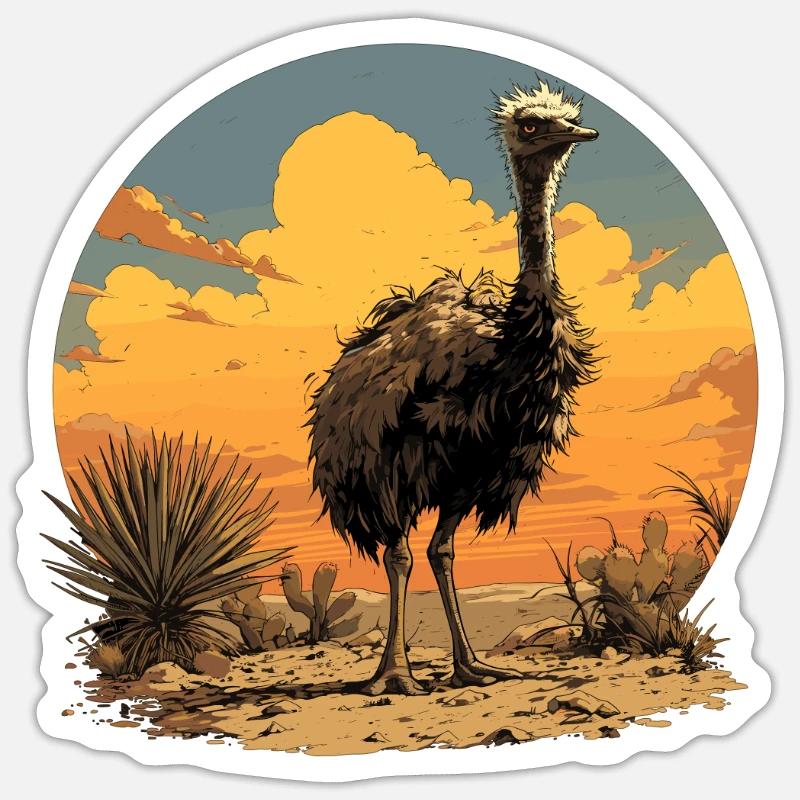 Emus Emu - Sticker size S (10 x 10 cm) - white matte