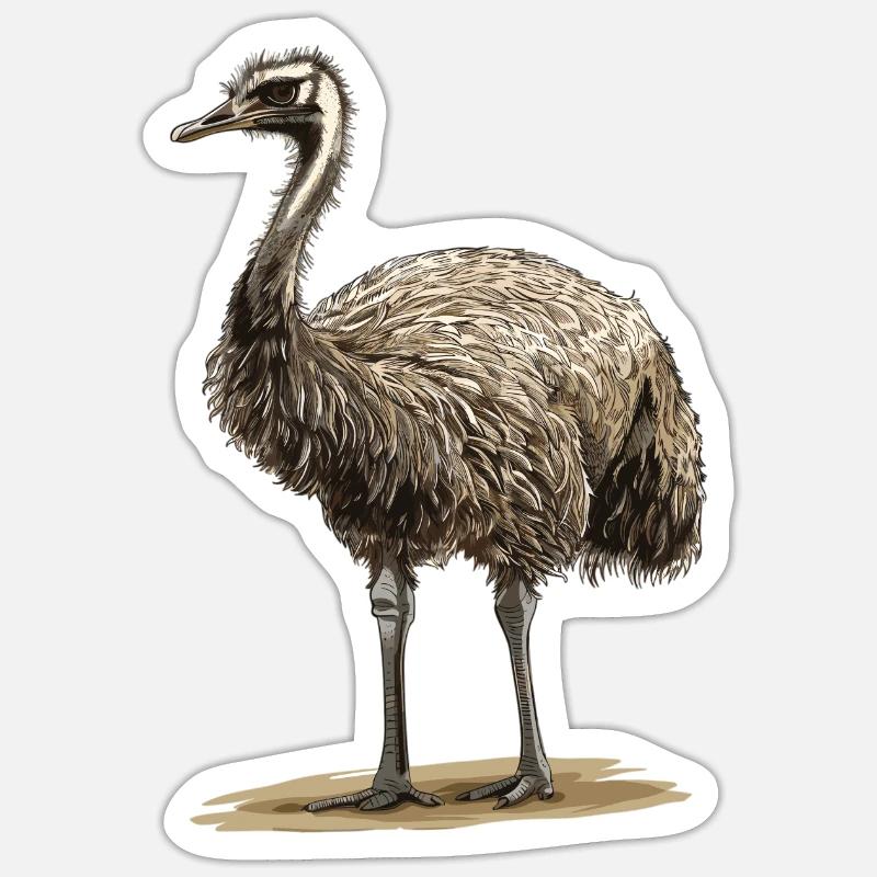 Emus Emu - Sticker taille S (10 x 10 cm) - blanc mat