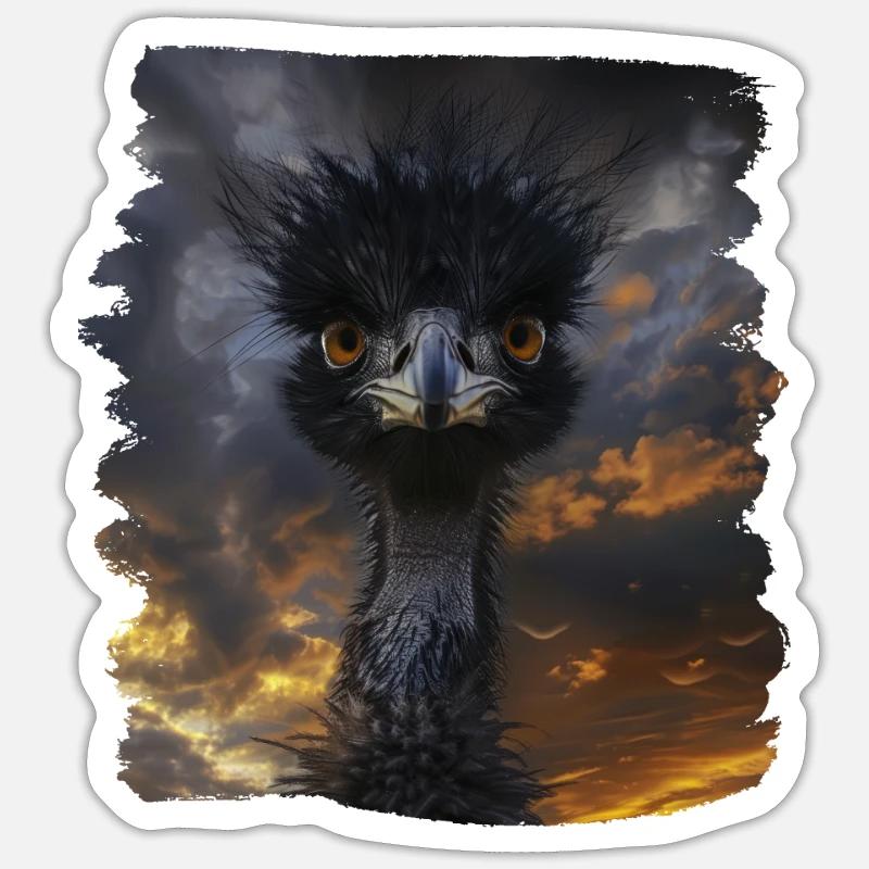 Emus Emu - Sticker size S (10 x 10 cm) - white matte