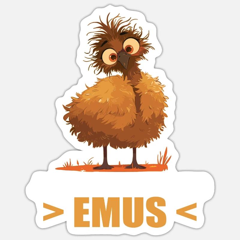 Emus Emu - Sticker size S (10 x 10 cm) - white matte