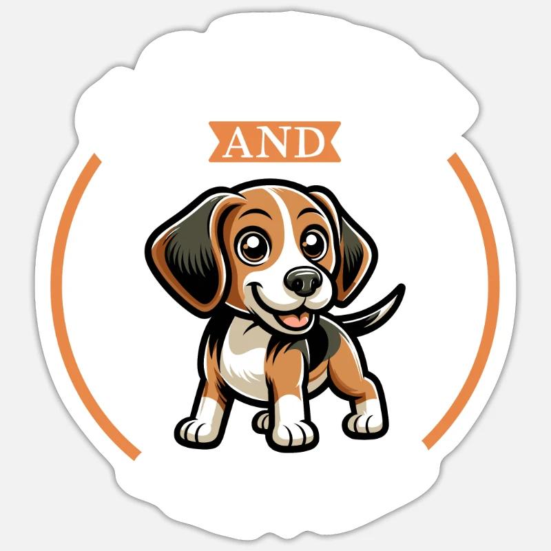 Café et Drever - Sticker taille S (10 x 10 cm) - blanc mat