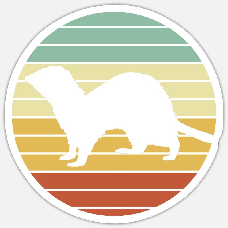 Frettchen - Sticker Größe S (10 x 10 cm) - Mattweiß