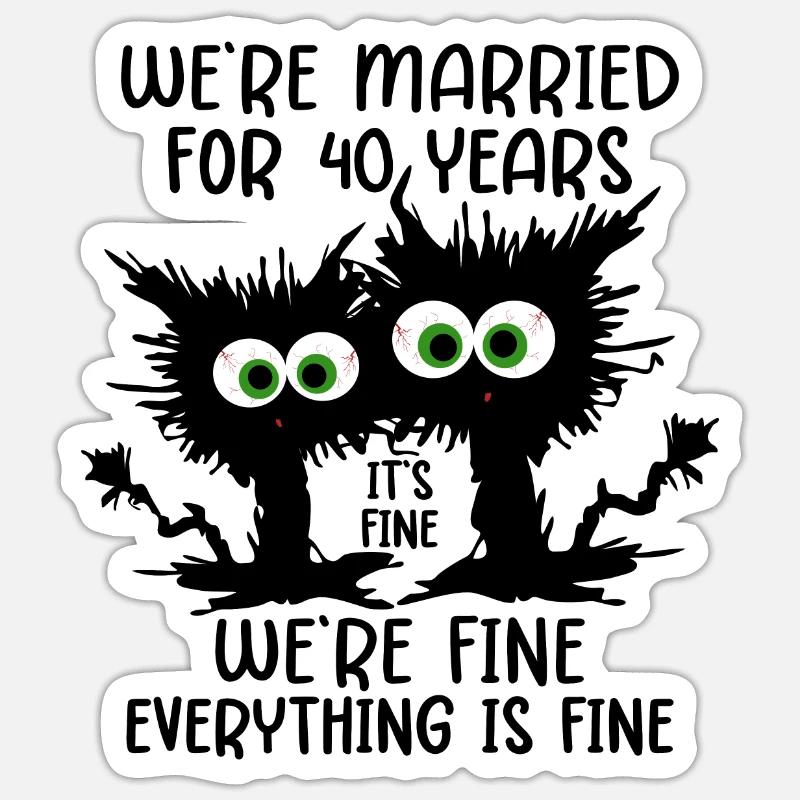 40 Years Married Ruby Wedding Gift - Sticker size S (10 x 10 cm) - white matte