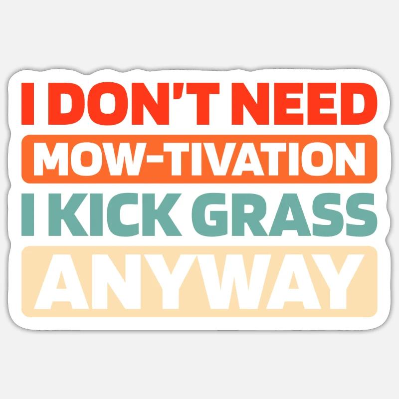 Rasenmäher Mähen - Sticker Größe S (10 x 10 cm) - Mattweiß