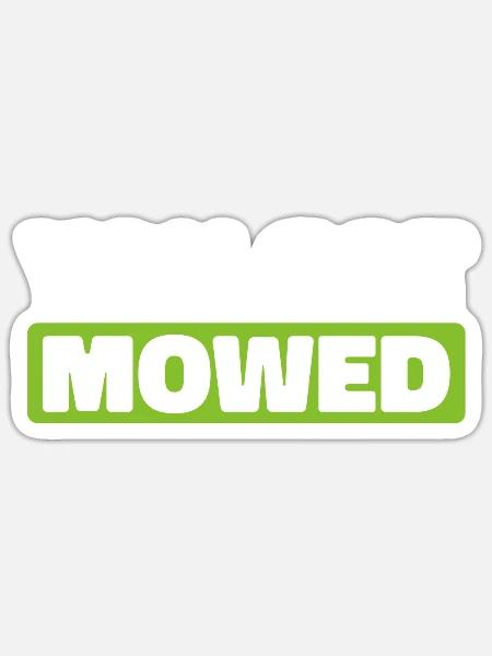 Rasenmäher Mähen - Sticker Größe S (10 x 10 cm) - Mattweiß