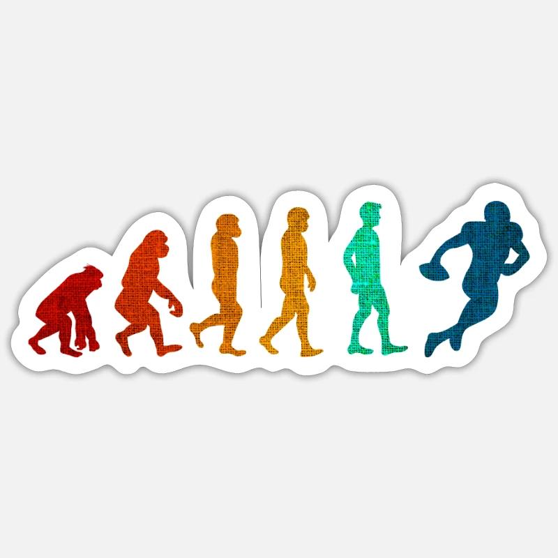 Évolution du football - Sticker taille S (10 x 10 cm) - blanc mat