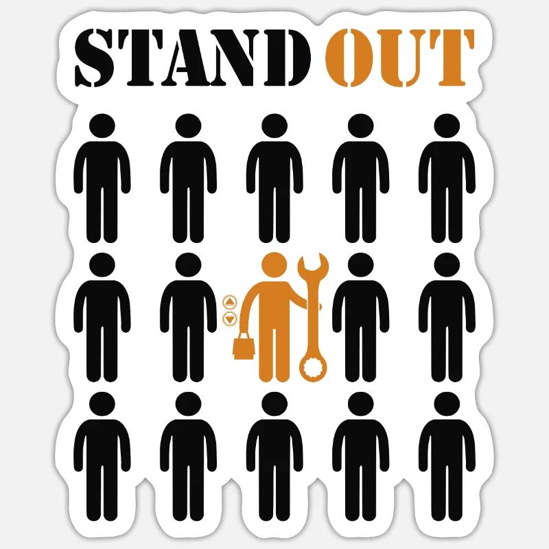 Stand Out Repair Inspector Technician Elevator Sticker size S (10 x 10 cm)