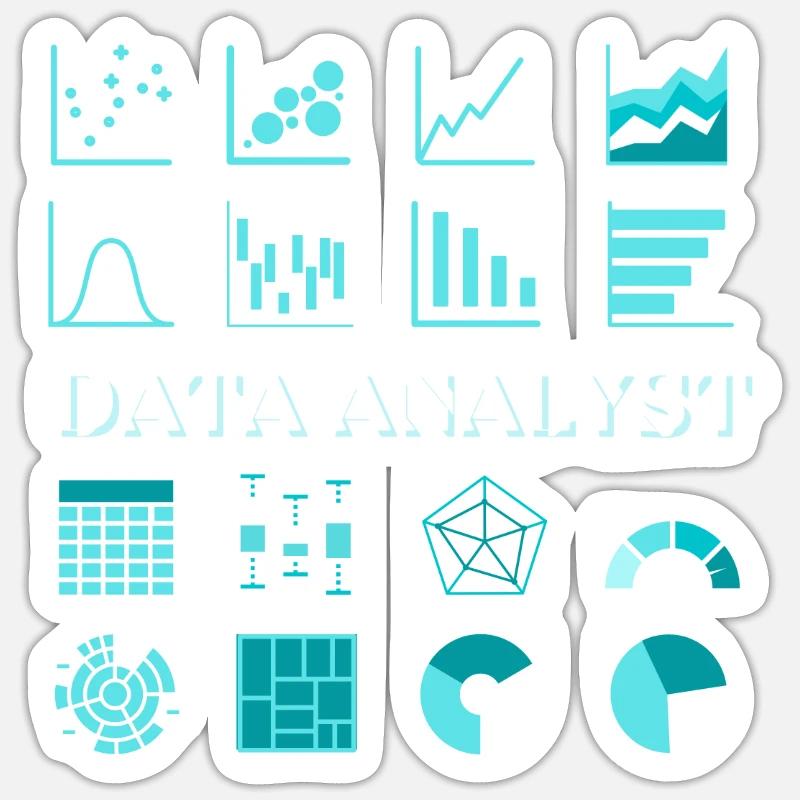 Data Analyst Dashboard Power BI Developer SQL AI Sticker size S (10 x 10 cm)