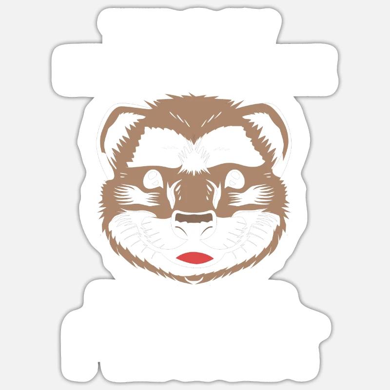 Furet - Sticker taille S (10 x 10 cm) - blanc mat