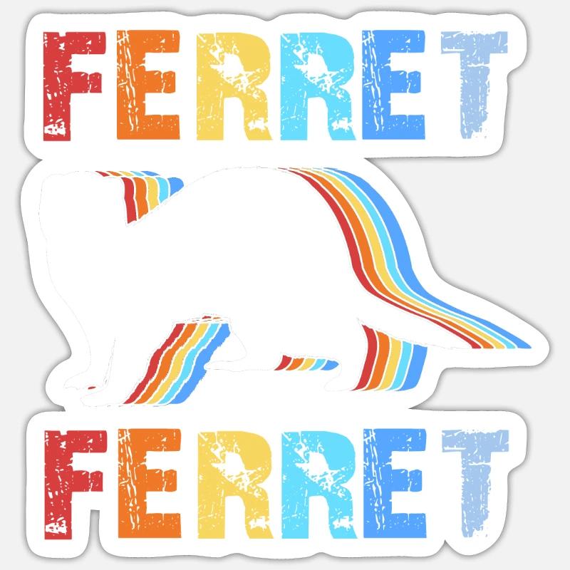 Frettchen - Sticker Größe S (10 x 10 cm) - Mattweiß
