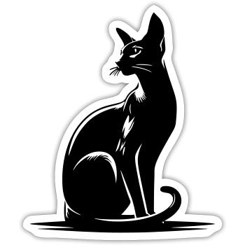 Oriental Shorthair Cat - Sticker size S (10 x 10 cm) - white matte - Front