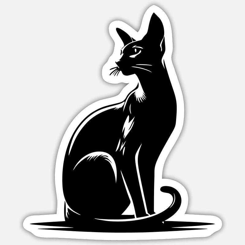 Orientalisch Kurzhaar Katze Sticker Größe S (10 x 10 cm)