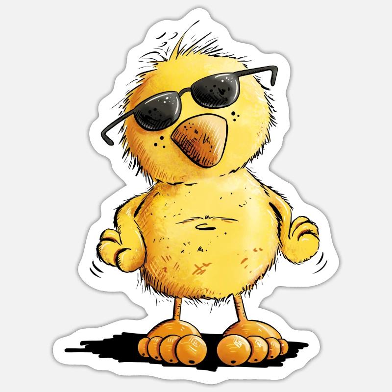Cool Chick I Chicken - Sticker size S (10 x 10 cm) - white matte