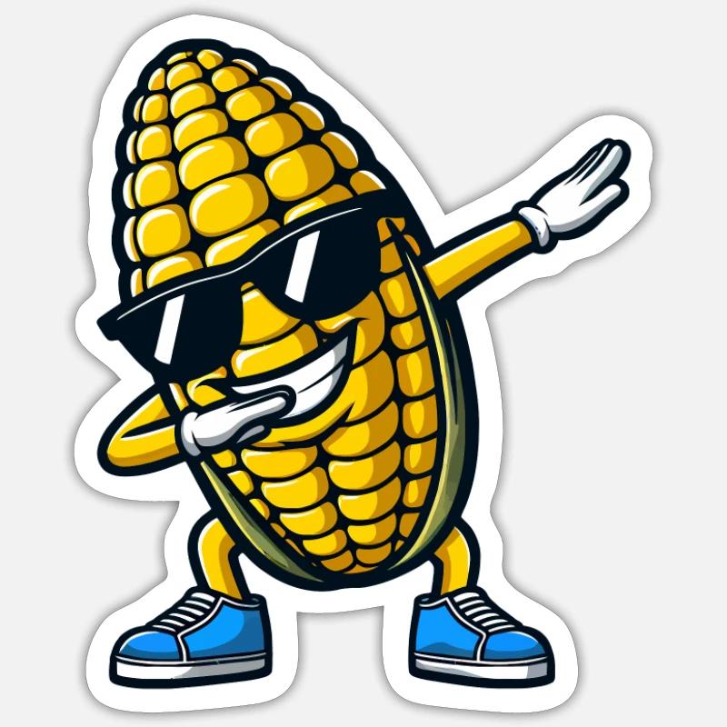 Corn on the cob dabbing corn Sticker size S (10 x 10 cm)