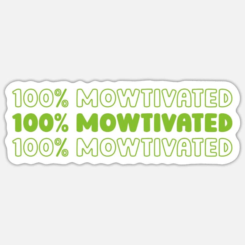 Lawn mower mowing - Sticker size S (10 x 10 cm) - white matte