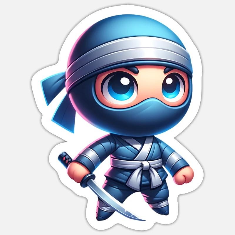 Ninja - Sticker taille S (10 x 10 cm) - blanc mat