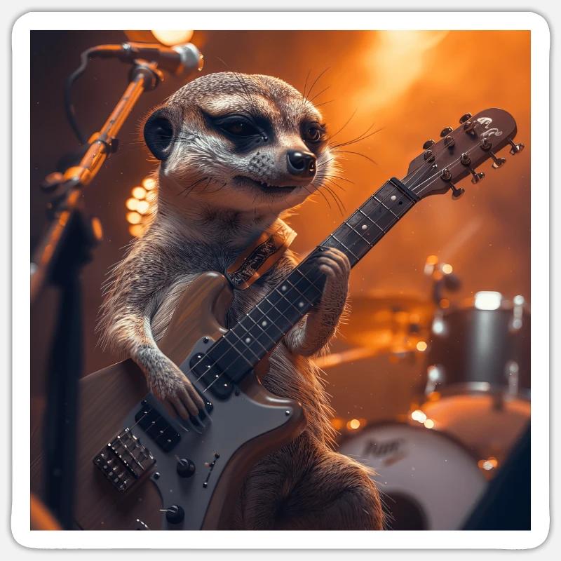 Suricate - Sticker taille S (10 x 10 cm) - blanc mat
