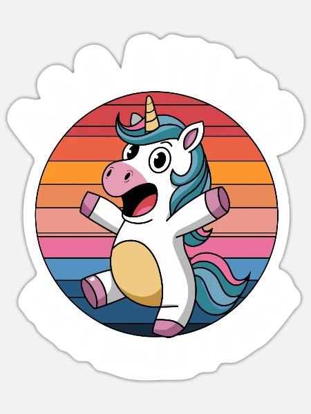 Und warum sollte es mich interessieren? Lustiges sarkastisches Einhorn - Sticker Größe S (10 x 10 cm) - Mattweiß