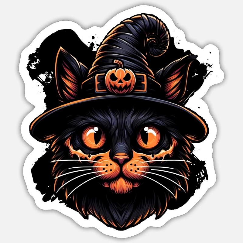 Minou effrayant Sticker taille S (10 x 10 cm)