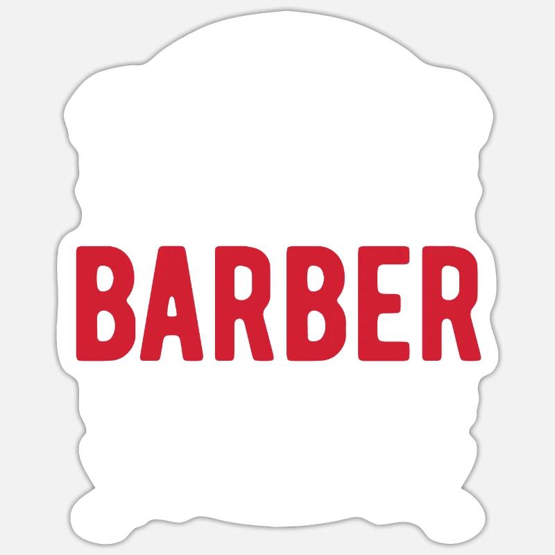Coiffeur Cutter - Sticker taille S (10 x 10 cm) - blanc mat