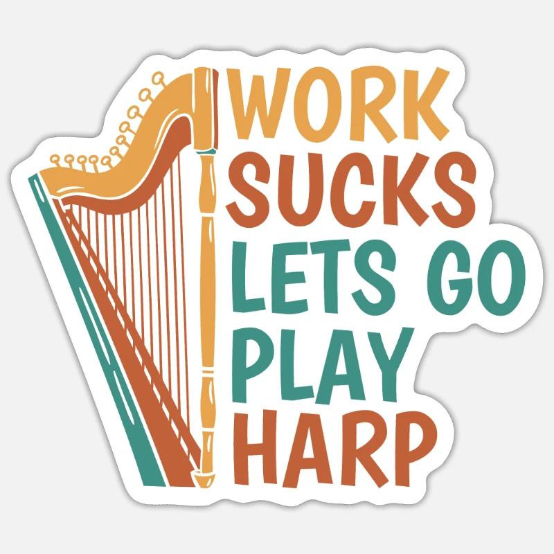 Harfe Sticker Größe S (10 x 10 cm)