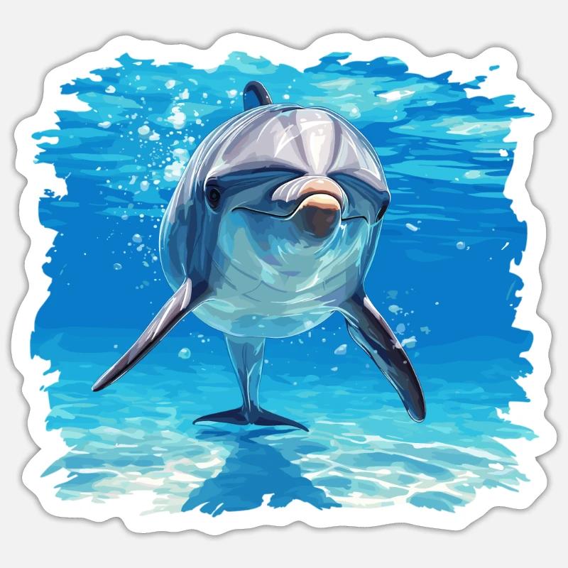 Dolphin Dolphins Dolphin - Sticker size S (10 x 10 cm) - white matte