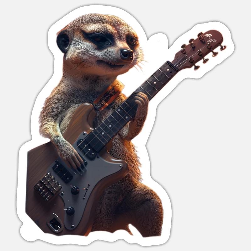 Erdmännchen - Sticker Größe S (10 x 10 cm) - Mattweiß