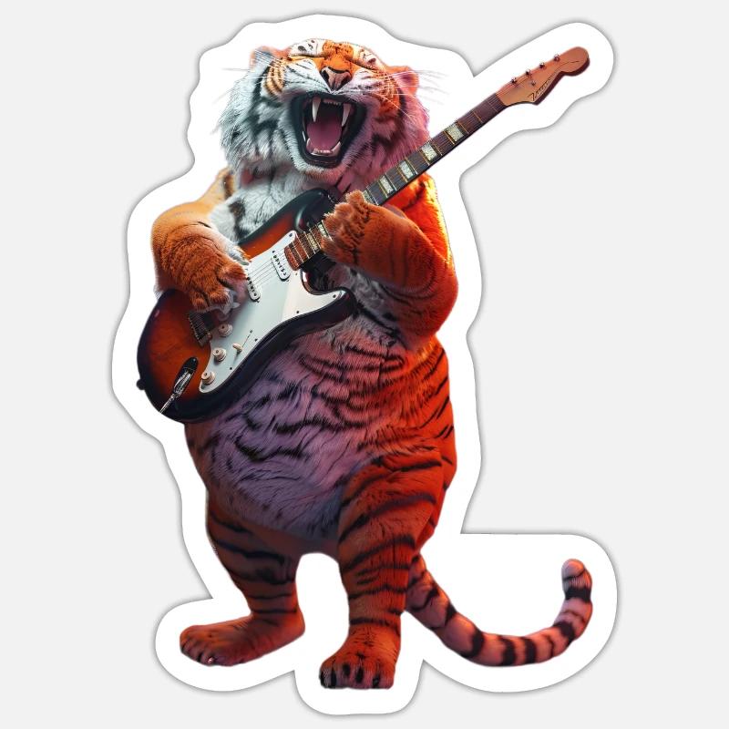 Tigre - Sticker taille S (10 x 10 cm) - blanc mat