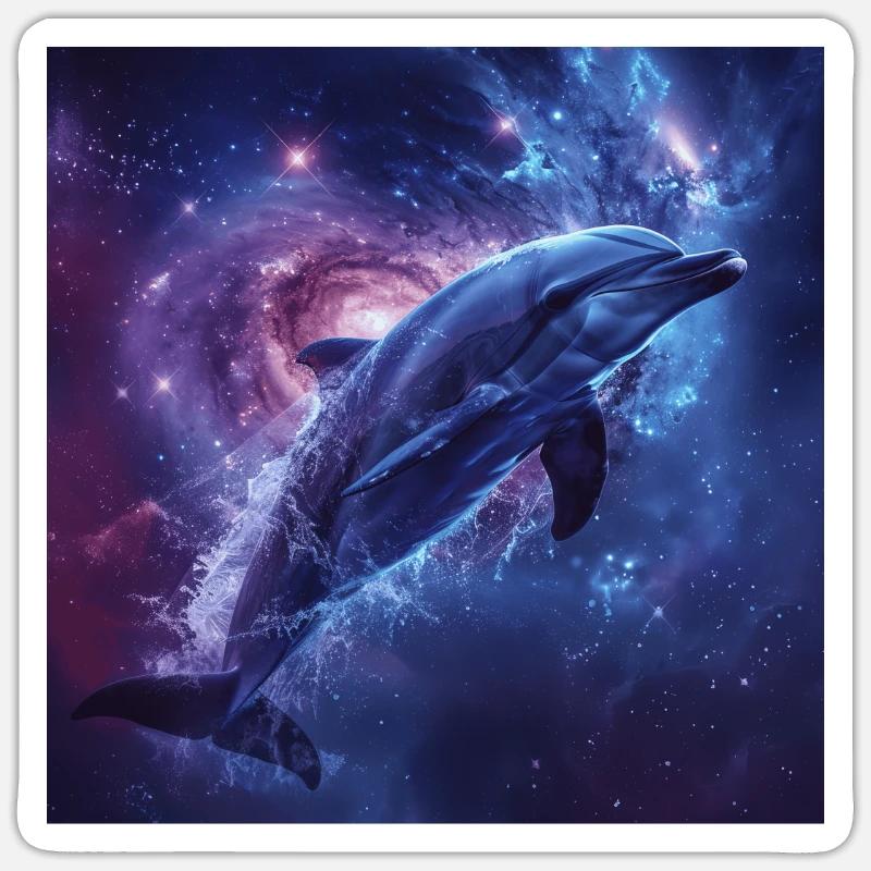 Dolphin - Sticker size S (10 x 10 cm) - white matte