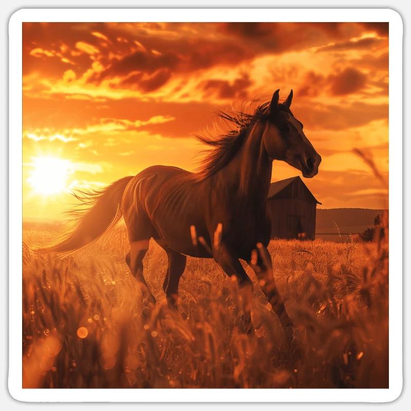 Pferd - Sticker Größe S (10 x 10 cm) - Mattweiß