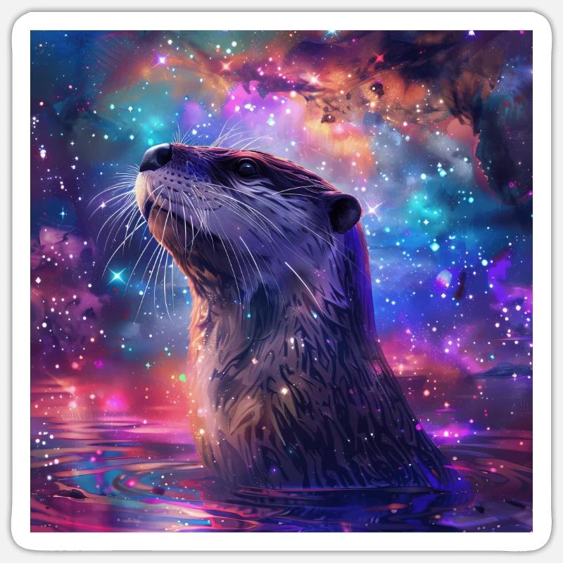 Otter - Sticker size S (10 x 10 cm) - white matte